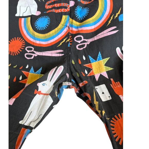 Nooworks Magic Print Jumpsuit Size Large Black Short Sleeves - Picture 9 of 9